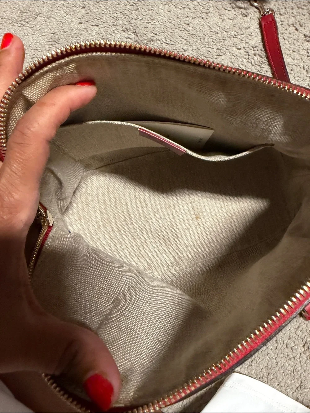 Gucci Red GG-Embossed Dome Satchel with Gold Hardware